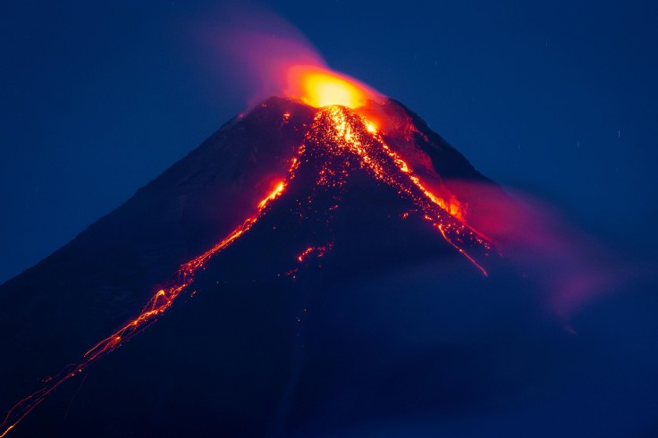 volcano erupting
