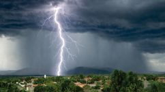 thunderclouds with lightning