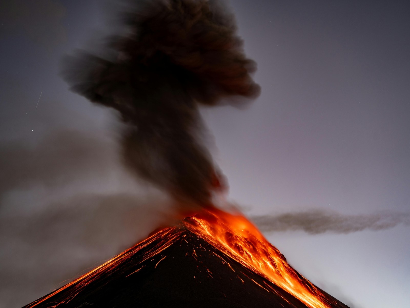 volcano erupting