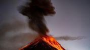 volcano erupting