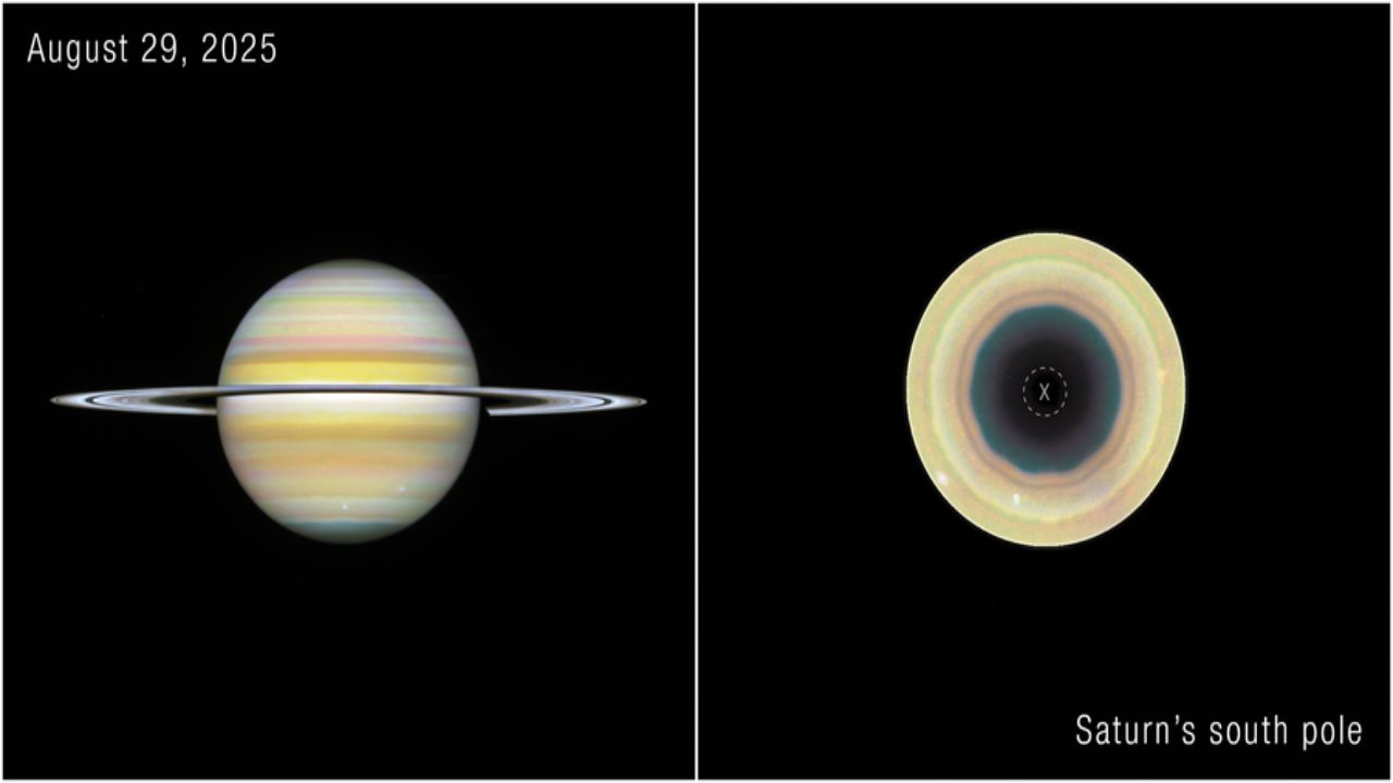A Vortex That Darkened Just Before Saturn's Decagon Appeared Is Now a Key Clue as Saturn Nears Its Best Viewing Night