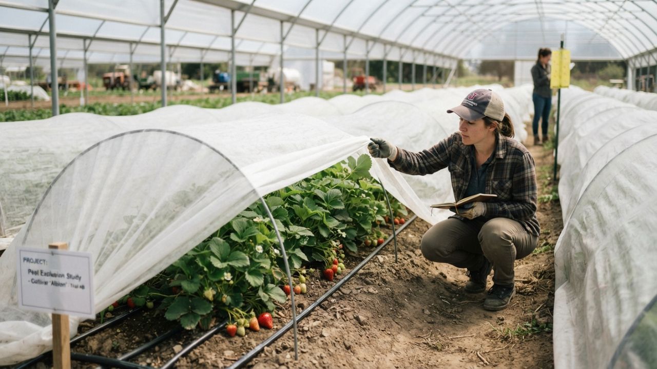 Knitted "Plant Armor" Fabric Raised Strawberry Yields Up to 3.56 Times in NC State Tunnel Trials by Keeping Insects Out