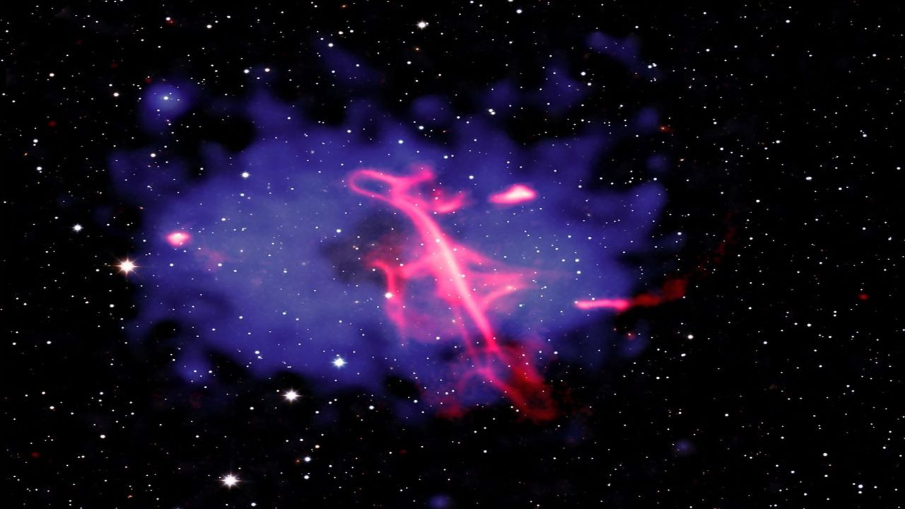 Chandra Reveals a Black Hole Outburst and a Cluster Crash Behind the Treble Clef Hidden Behind the Milky Way