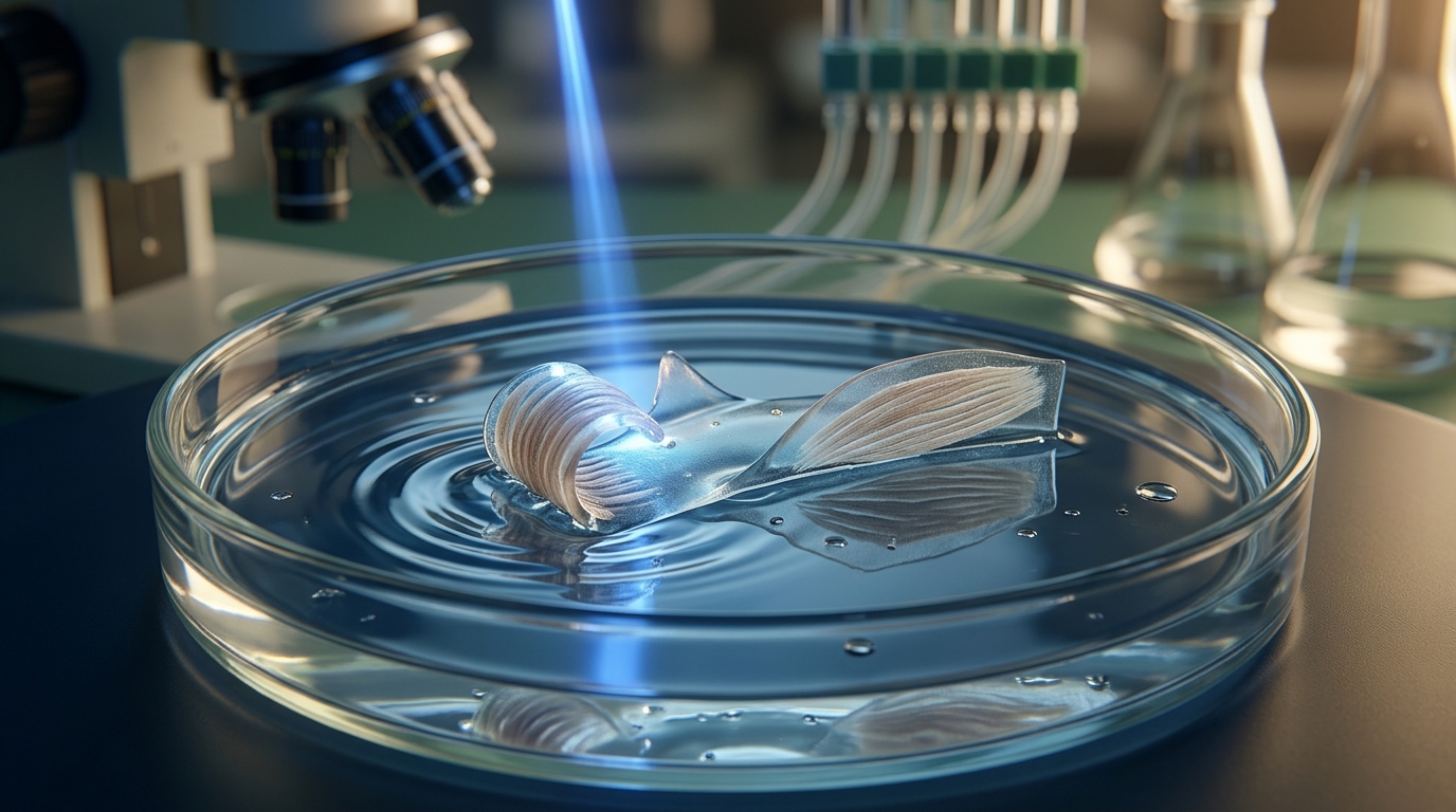 MIT Engineers Turned a Thin Layer of Living Muscle Into the Engine of a Gum-Sized Swimming Robot