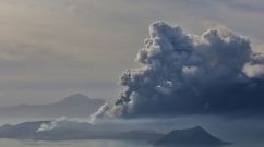 The errupting Taal Volcano is seen from Tagaytay City