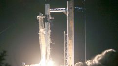 The SpaceX Falcon 9 rocket and Crew Dragon lift-off from launch Pad 39A at NASA’s Kennedy Space Center