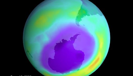 Earth's Ozone with a giant hole