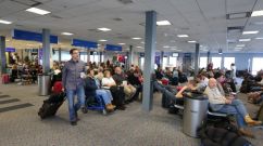 Flight delayed due to storm