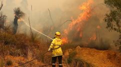 Fire crews controlling bush fires