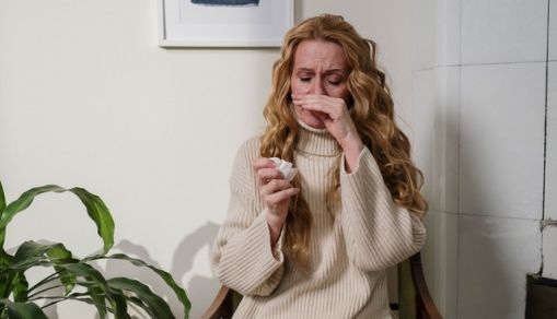 Woman suffering from Allergy