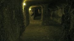 Tunnels of Underground City Derinkuyu in Cappadocia turkey.