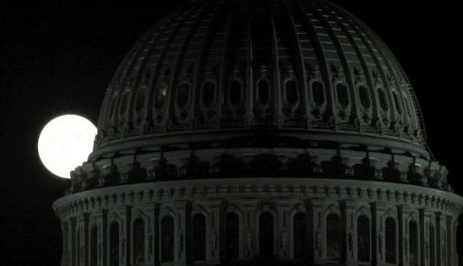 The Hunter's Moon at the U.S Capitol on October 9, 2022.