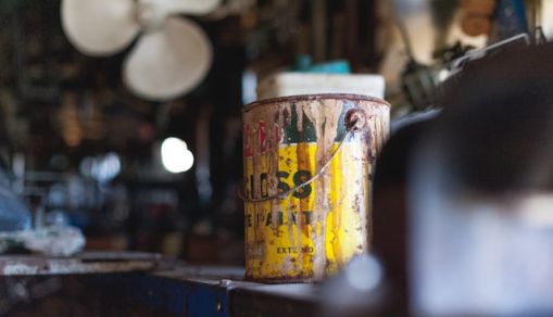 Yellow painting bucket photo