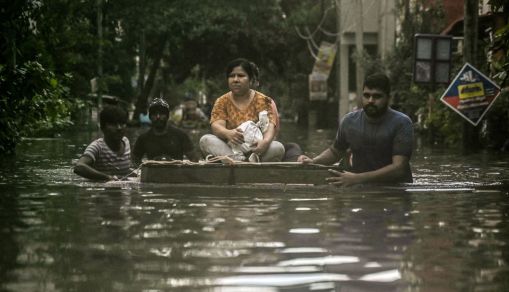 Flooded area in Chennai on December 5, 2023