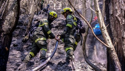 Forest fire at El Cable hill in Bogotá