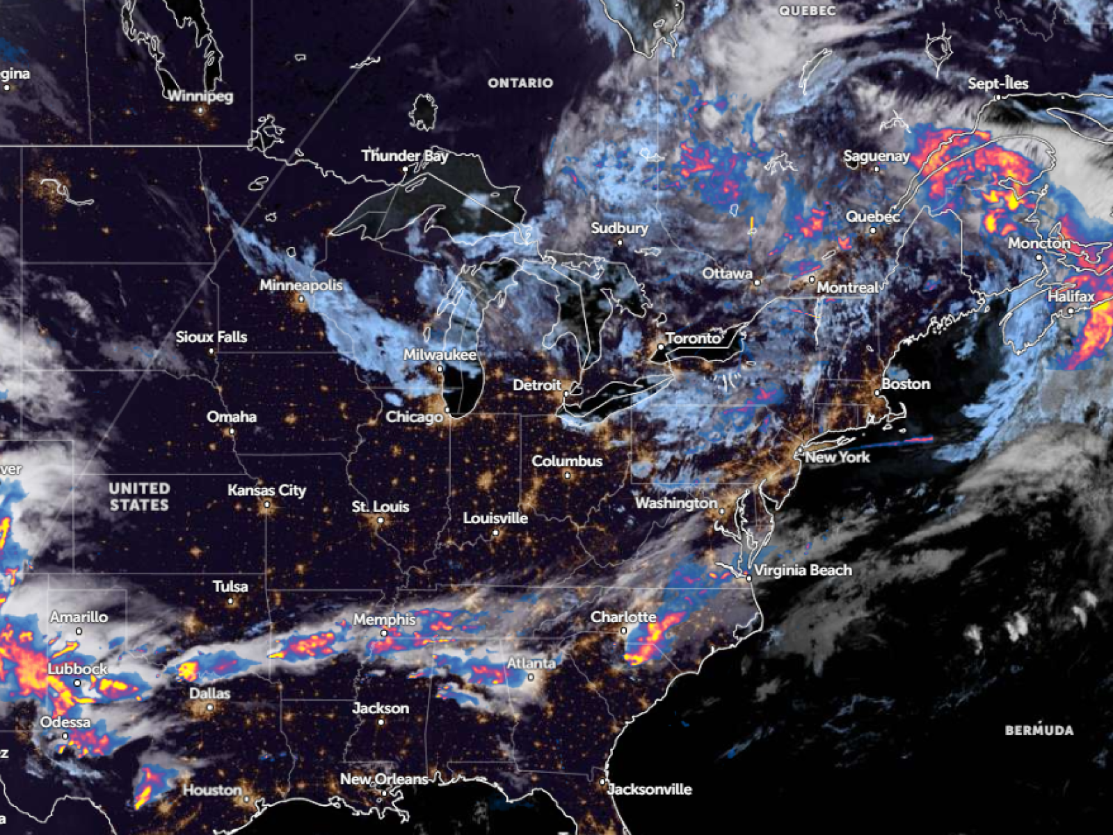 Zoom Earth Satellite via NOAA - NESDIS